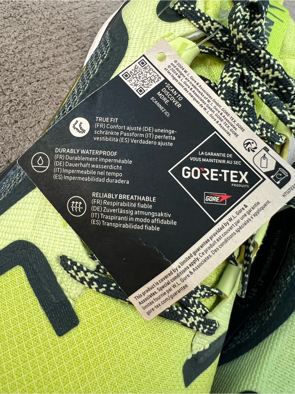 Nike Pegasus 41 Women’s Size 9 GTX Gore-Tex Cyber Seaweed/Lt Lemon Running Shoes - Picture 12 of 13